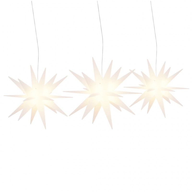 Ozdoby świetlne z LED, 3 szt., składane, białe