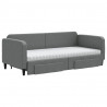 Sofa rozsuwana z szufladami, ciemnoszara, 90x200 cm, tkanina