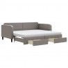 Sofa rozsuwana z szufladami, taupe, 90x200 cm, tkanina