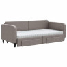 Sofa rozsuwana z szufladami, taupe, 90x200 cm, tkanina
