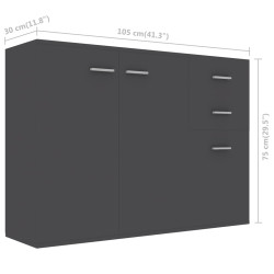 Szafka, szara, 105x30x75 cm, materiał drewnopochodny