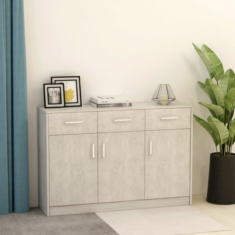 Szafka, betonowa szarość, 110x30x75 cm, materiał drewnopochodny