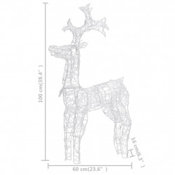 Renifery ozdobne, 2 szt., 60x16x100 cm, akryl