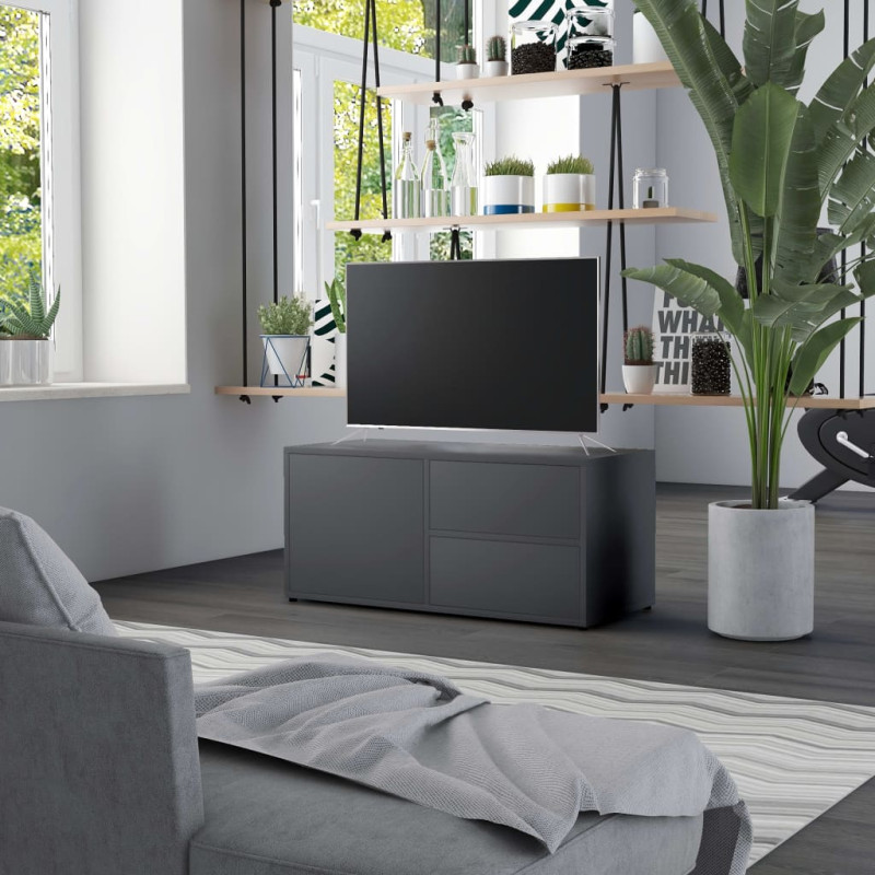 Szafka pod TV, szara, 80x34x36 cm, materiał drewnopochodny