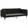 Sofa rozsuwana z szufladami, czarna, 80x200 cm, tkanina
