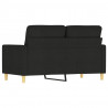 Sofa 2-osobowa, czarna, 120 cm, tapicerowana tkaniną
