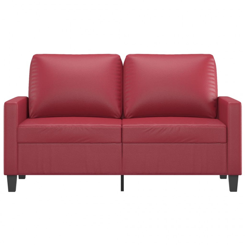 2-osobowa sofa, winna czerwień, 120 cm, sztuczna skóra