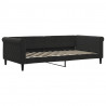 Sofa rozsuwana z szufladami, czarna, 100x200 cm, aksamit