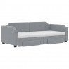 Sofa rozsuwana z szufladami, jasnoszara, 80x200 cm, tkanina