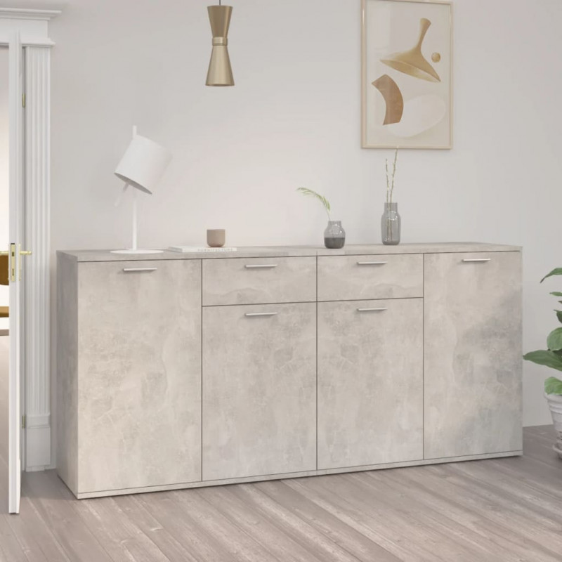 Szafka, szarość betonu, 160x36x75 cm, materiał drewnopochodny