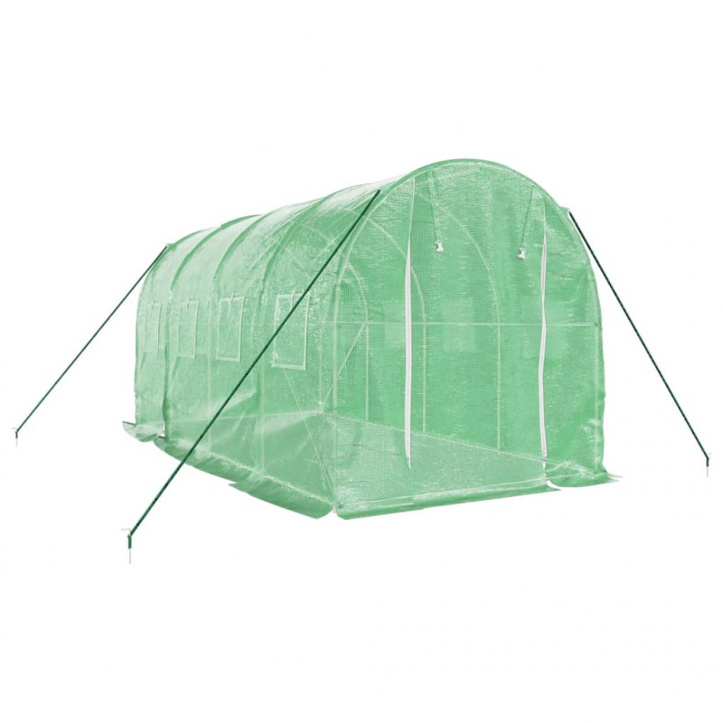 Szklarnia ze stalową ramą, zielona, 8 m², 4x2x2 m
