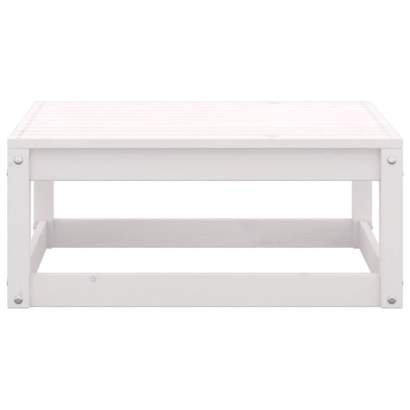 Podnóżek ogrodowy z poduszką, białe drewno sosnowe