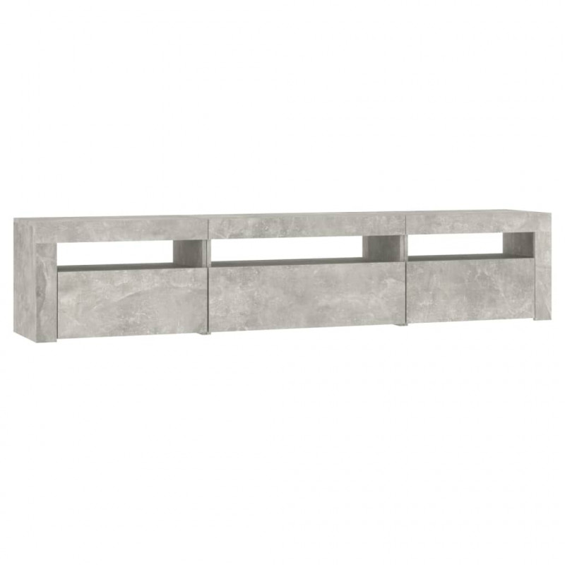 Szafka pod TV z oświetleniem LED, szarość betonu, 195x35x40 cm