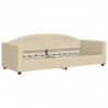 Sofa rozsuwana z szufladami, kremowa, 80x200 cm, tkanina