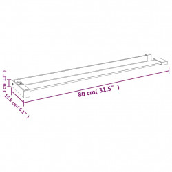 Półka ścienna do prysznica typu walk-in, czarna, 80 cm