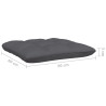 2-osobowa sofa ogrodowa z szarymi poduszkami, drewno sosnowe