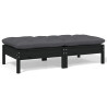 2-osobowa sofa ogrodowa z poduszkami, czarna, drewno sosnowe