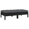 2-osobowa sofa ogrodowa z poduszkami, czarna, drewno sosnowe