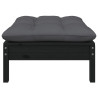 2-osobowa sofa ogrodowa z poduszkami, czarna, drewno sosnowe