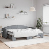 Sofa rozsuwana z materacami, jasnoszara, 80x200 cm, tkanina