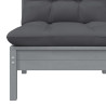 Ogrodowa sofa środkowa z antracytowymi poduszkami, szare drewno