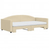Sofa rozsuwana z materacami, kremowa, 100x200 cm, tkanina