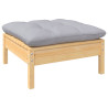 2-osobowa sofa ogrodowa z szarymi poduszkami, drewno sosnowe