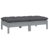 2-osobowa sofa ogrodowa z poduszkami, szara, drewno sosnowe