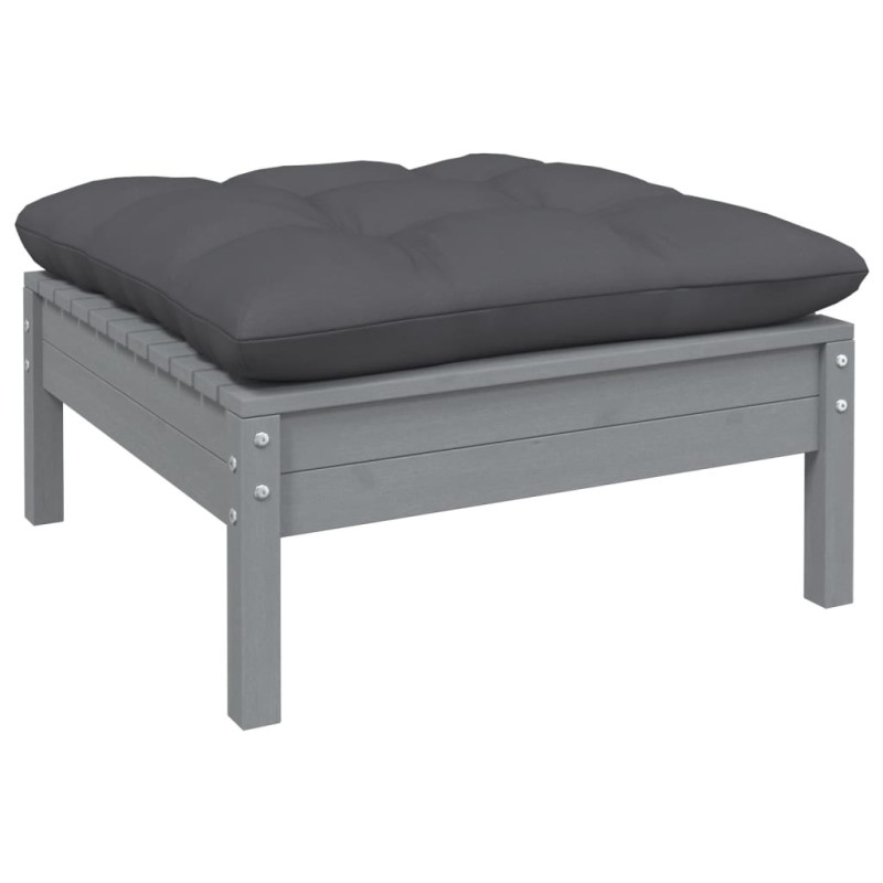 2-osobowa sofa ogrodowa z poduszkami, szara, drewno sosnowe