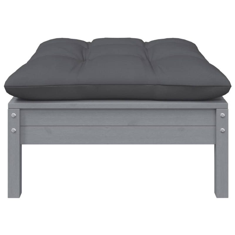 2-osobowa sofa ogrodowa z poduszkami, szara, drewno sosnowe