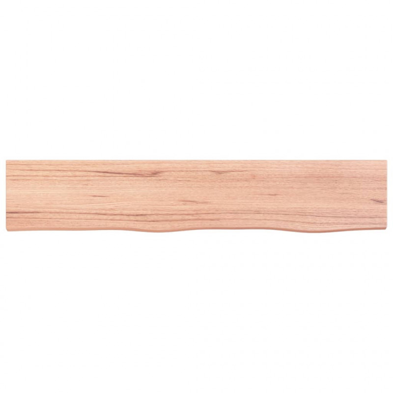 Półka, jasnobrązowa, 100x20x4cm, lakierowane lite drewno dębowe