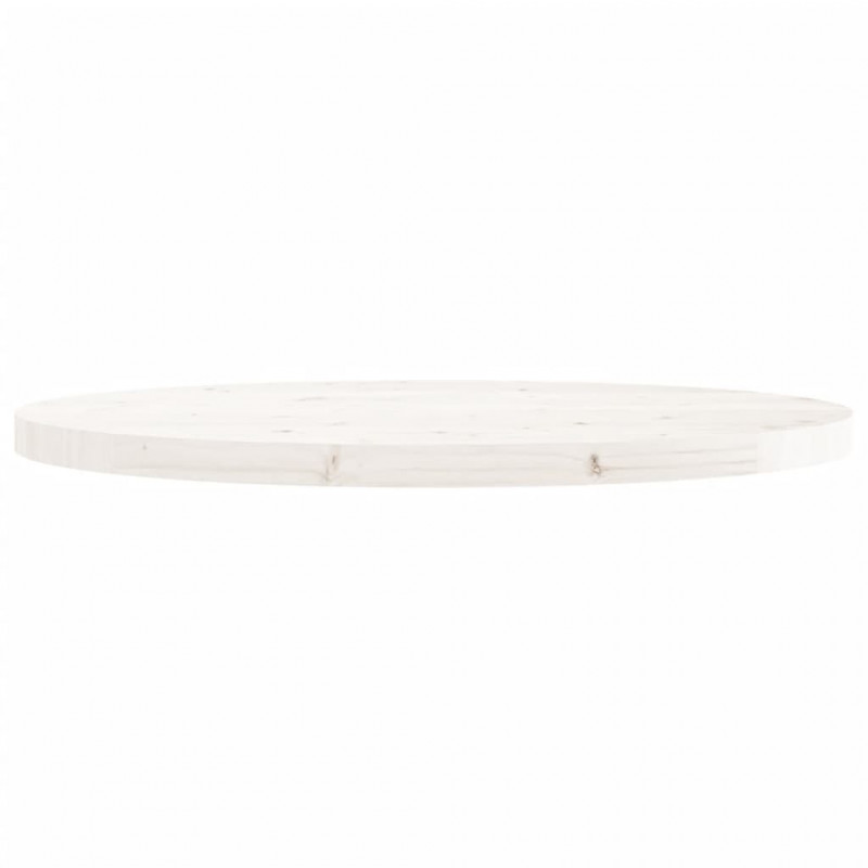 Blat do stołu, okrągły, biały, Ø90x3 cm, lite drewno sosnowe