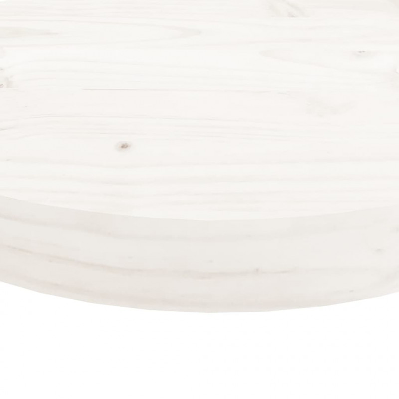Blat do stołu, okrągły, biały, Ø90x3 cm, lite drewno sosnowe