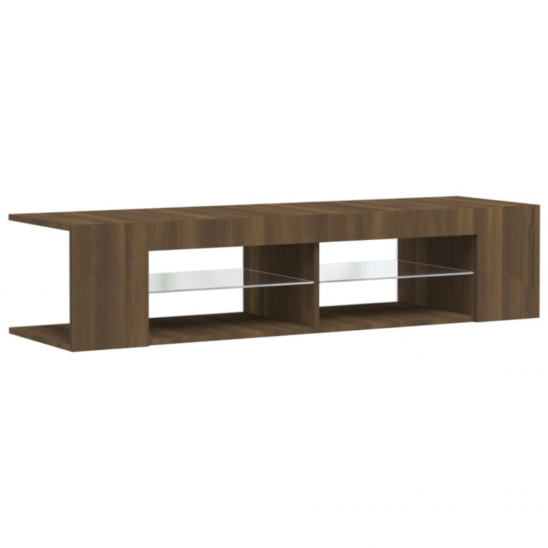 Szafka TV z oświetleniem LED, brązowy dąb, 135x39x30 cm