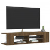 Szafka TV z oświetleniem LED, brązowy dąb, 135x39x30 cm