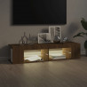 Szafka TV z oświetleniem LED, brązowy dąb, 135x39x30 cm