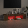 Szafka TV z oświetleniem LED, brązowy dąb, 135x39x30 cm
