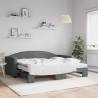 Sofa rozsuwana z materacami, ciemnoszara, 90x190 cm, tkanina