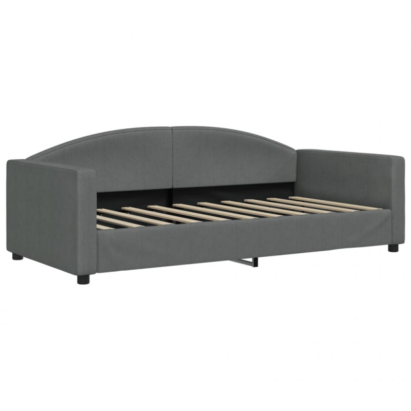 Sofa rozsuwana z materacami, ciemnoszara, 90x190 cm, tkanina