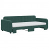 Sofa rozsuwana z materacami, ciemnozielona, 90x200 cm, aksamit