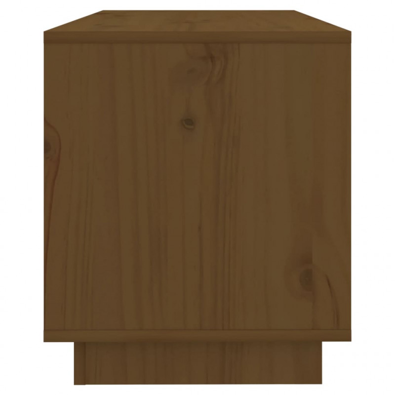 Szafka pod TV, miodowy brąz, 74x34x40 cm, lite drewno sosnowe