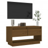 Szafka pod TV, miodowy brąz, 74x34x40 cm, lite drewno sosnowe