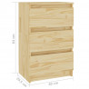 Szafki nocne, 2 szt., 40x29,5x64 cm, lite drewno sosnowe
