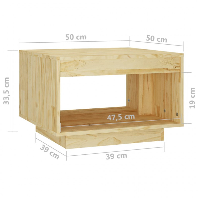 Stolik kawowy, 50x50x33,5 cm, lite drewno sosnowe