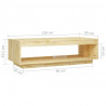 Stolik kawowy, 110x50x33,5 cm, lite drewno sosnowe