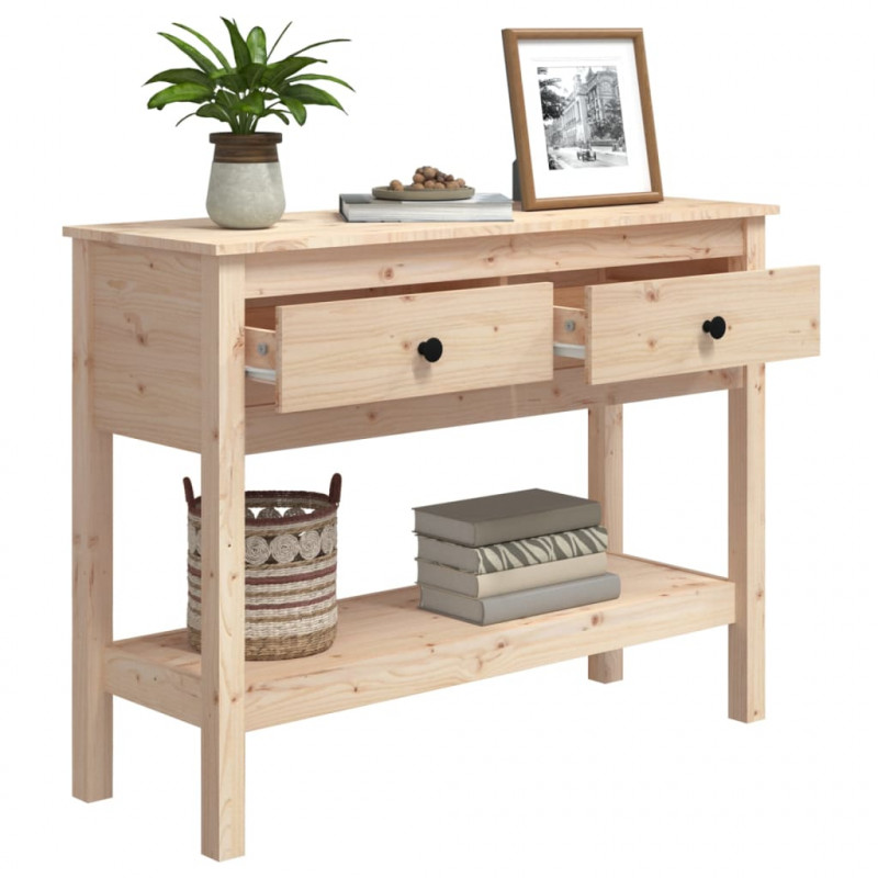 Stolik konsolowy, 100x35x75 cm, lite drewno sosnowe