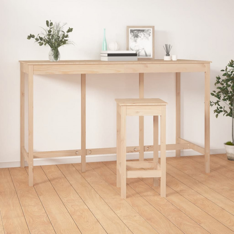 Stolik barowy, 180x80x110 cm, lite drewno sosnowe