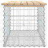 Ławka ogrodowa, z gabionem, 83x44x42 cm, lite drewno sosnowe