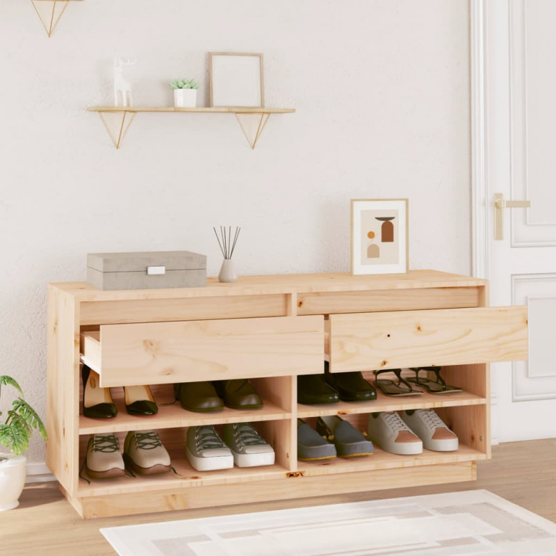 Szafka na buty, 110x34x52 cm, lite drewno sosnowe