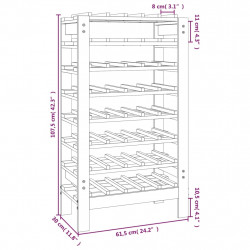 Stojak na wino, 61,5x30x107,5 cm, lite drewno sosnowe